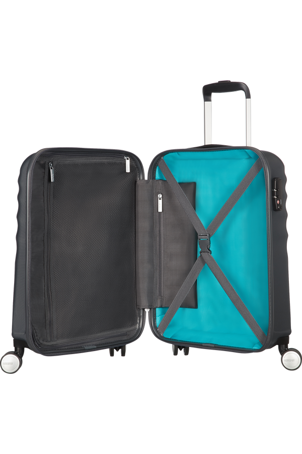 American Tourister Kufr Wavebreaker Spinner, 4 kolečka, kabinové zavazadlo, 55x40x20 cm, noční stín