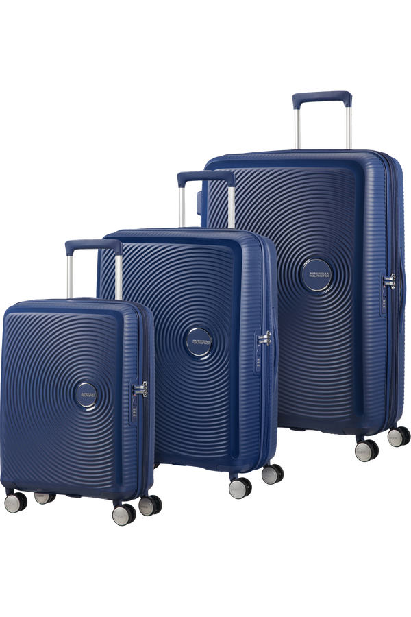 American Tourister Soundbox 3 PC Set A  Půlnočn&iacute; n&aacute;mořn&iacute; modr&aacute;
