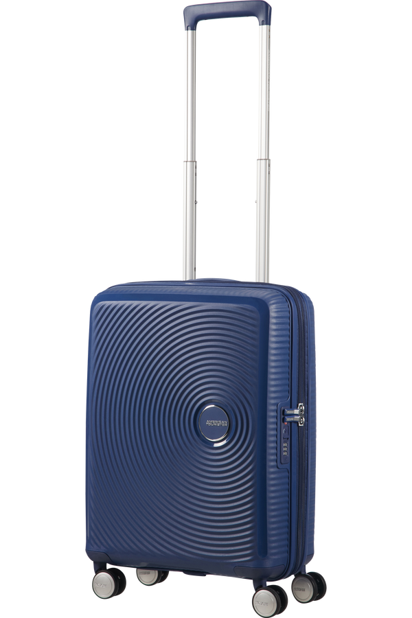 American Tourister Soundbox Spinner, roz&scaron;&iacute;řiteln&yacute;, 55&nbsp;cm, půlnočn&iacute; n&aacute;mořn&iacute; modr&aacute;