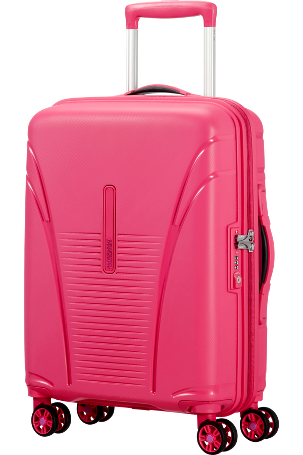 American Tourister Kufr Skytracer Spinner, 4 kolečka, kabinov&eacute; zavazadlo, 40x55x20 cm, růžov&yacute; blesk