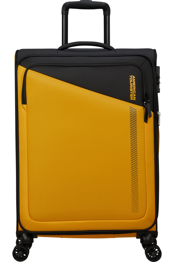 American Tourister Daring Dash Spinner Expandable TSA M  Black/Yellow