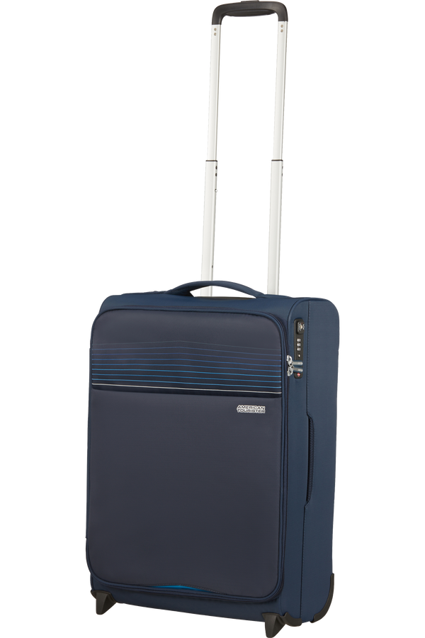 American Tourister Lite Ray Upright TSA 55cm  Půlnočn&iacute; n&aacute;mořn&iacute; modr&aacute;