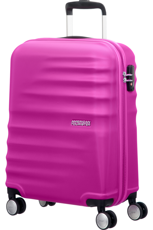 American Tourister Kufr Wavebreaker Spinner, 4 kolečka, kabinové zavazadlo, 55x40x20 cm, růžová žhavých rtů