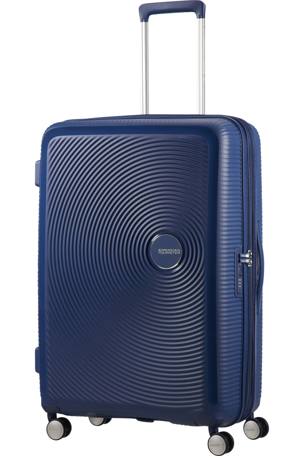 American Tourister Soundbox Spinner, roz&scaron;&iacute;řiteln&yacute;, 77 cm, půlnočn&iacute; n&aacute;mořn&iacute; modr&aacute;