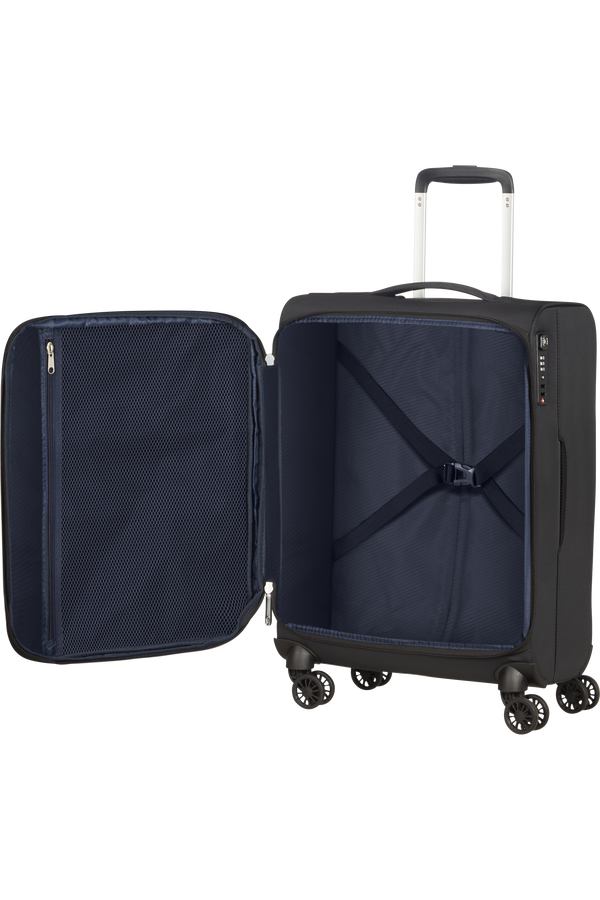 American Tourister Lite Ray Spinner TSA Expandable 55cm  Čern&aacute;