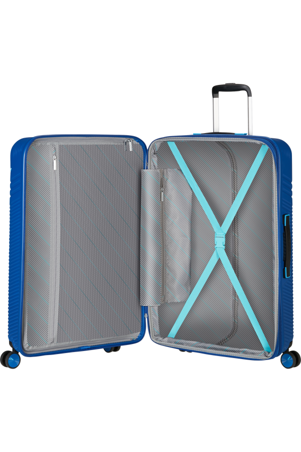 American Tourister Triple Trace Spinner TSA Expandable 76cm  N&aacute;mořn&iacute; modr&aacute;/modr&aacute;
