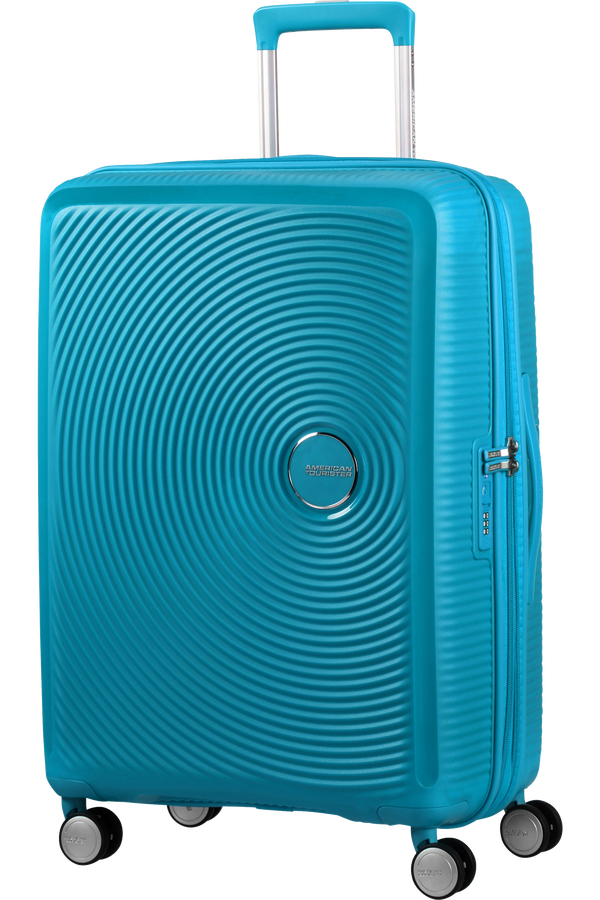 American Tourister Soundbox Spinner, rozšířitelný, 67 cm, letní modrá