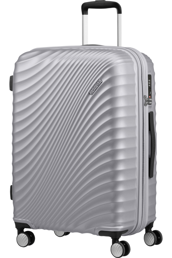 American Tourister Jetglam Spinner 67cm  Metalick&aacute; stř&iacute;brn&aacute;