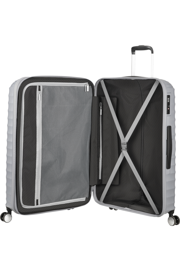 American Tourister Jetglam Spinner 77cm  Metalická stříbrná