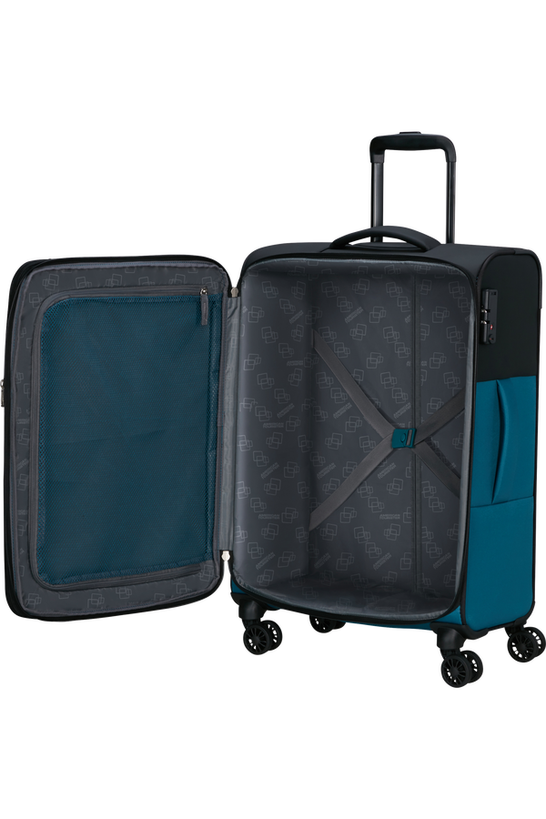 American Tourister Daring Dash Spinner Expandable TSA M  Černá/modrá