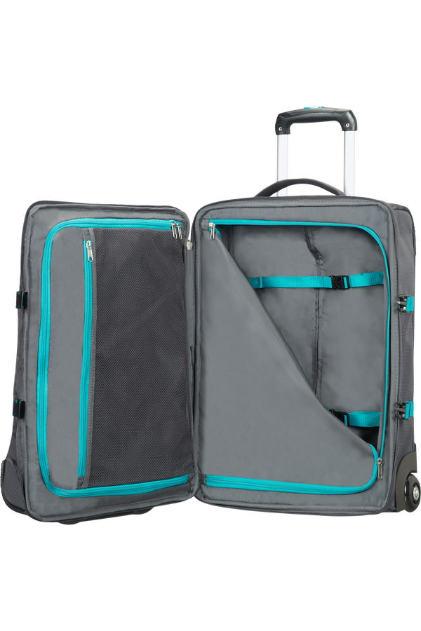 American Tourister Road Quest Duffle with Wheels 55X40X20cm  Grey/Turquoise