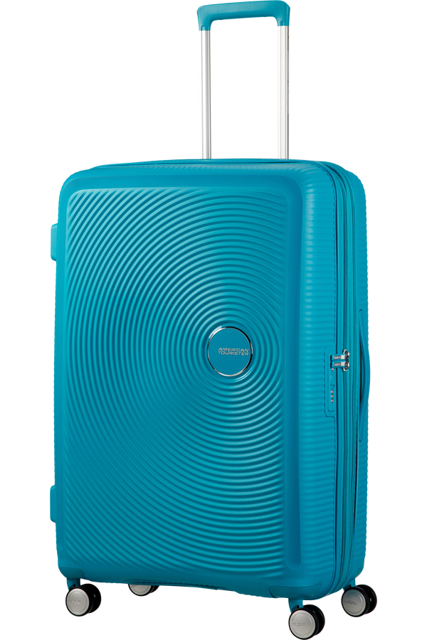 American Tourister Soundbox Spinner, rozšířitelný, 77 cm, letní modrá American Tourister Soundbox Spinner, rozšířitelný, 77 cm, letní modrá