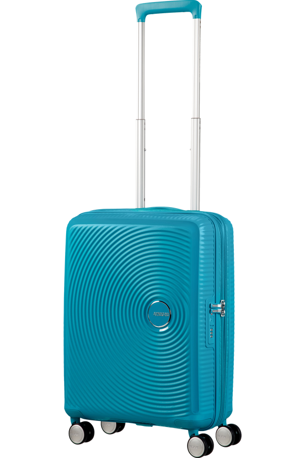 American Tourister Soundbox Spinner, rozšířitelný, 55 cm, letní modrá