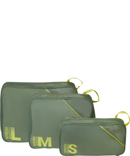 Packing Cubes Sada 3 balic&iacute;ch kostek | American Tourister American Tourist. Ta Packing Cubes S/M/L  Olive/Lime