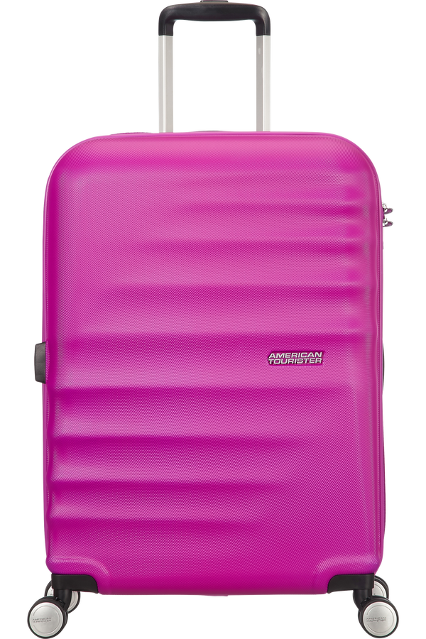 American Tourister Kufr Wavebreaker Spinner, 4 kolečka, kabinové zavazadlo, 55x40x20 cm, růžová žhavých rtů