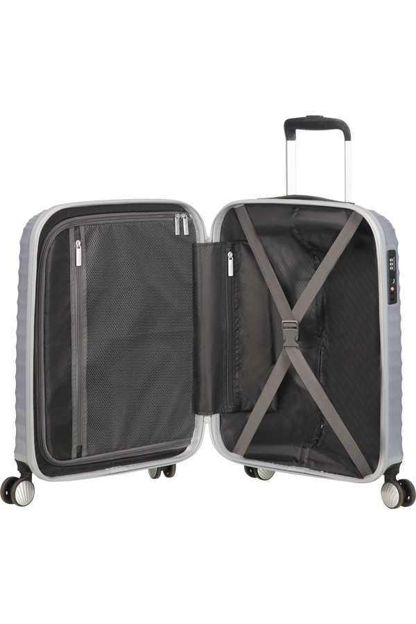 American Tourister Jetglam Spinner 55cm  Metalická stříbrná