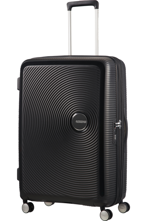 American Tourister Soundbox Spinner, roz&scaron;&iacute;řiteln&yacute;, 77 cm, temn&aacute; čern&aacute;