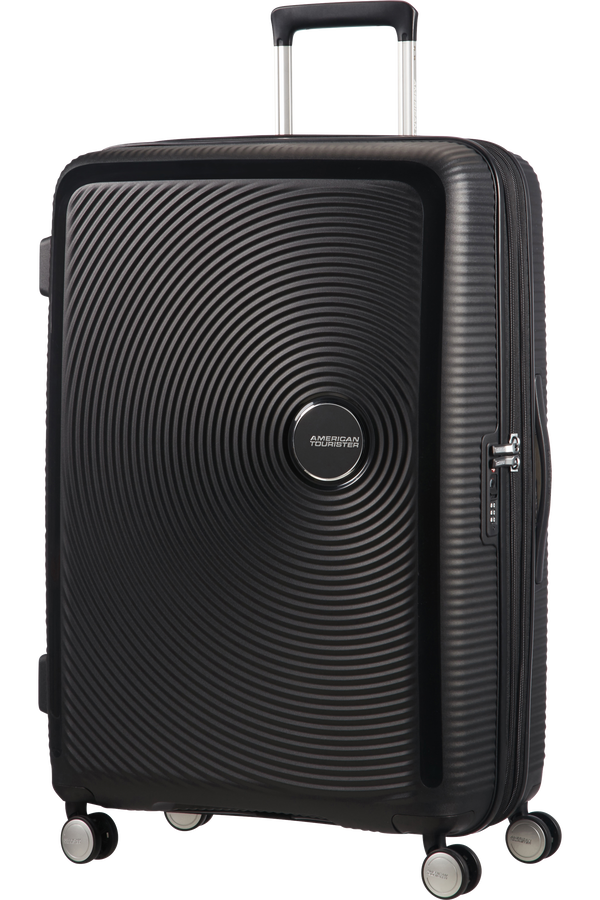 American Tourister Soundbox Spinner, roz&scaron;&iacute;řiteln&yacute;, 77 cm, temn&aacute; čern&aacute;