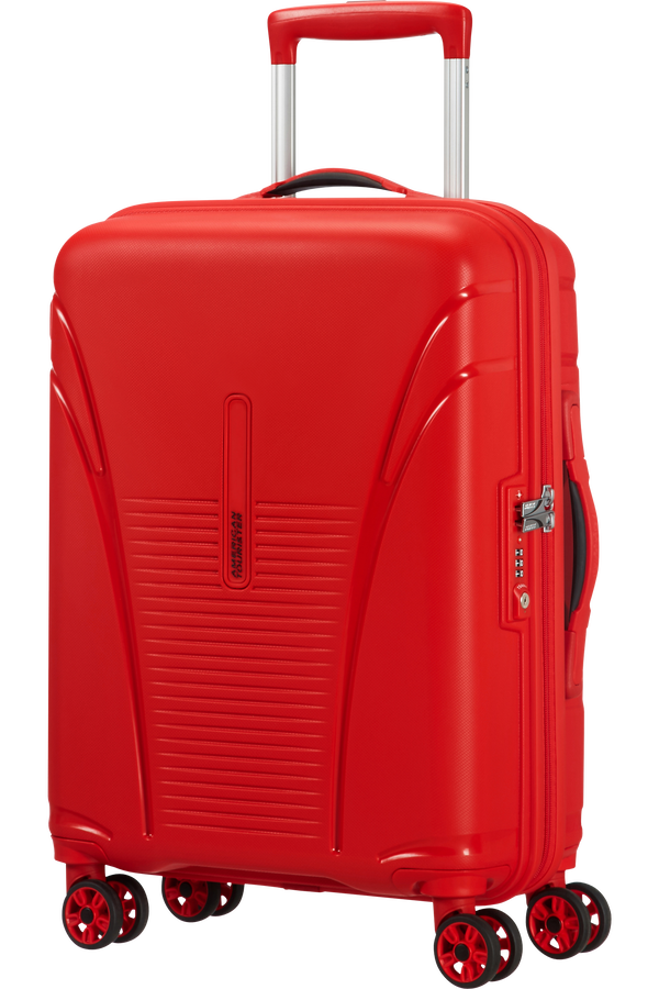 American Tourister Kufr Skytracer Spinner, 4 kolečka, kabinov&eacute; zavazadlo, 40x55x20 cm, červen&aacute; Formule