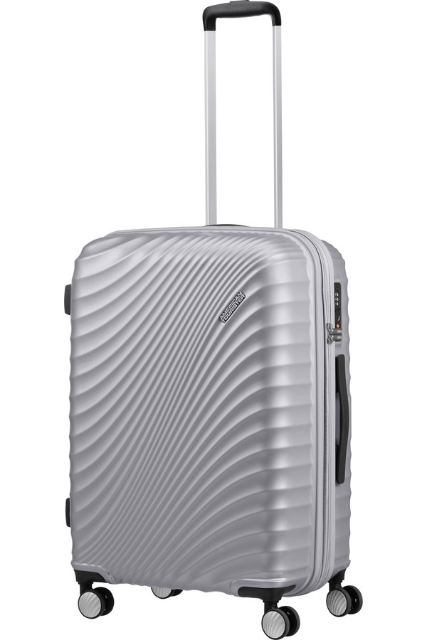American Tourister Jetglam Spinner 67cm  Metalická stříbrná