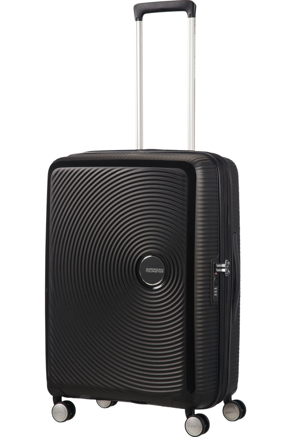 American Tourister Soundbox Spinner, rozšířitelný, 67 cm, temná černá American Tourister Soundbox Spinner, rozšířitelný, 67 cm, temná černá
