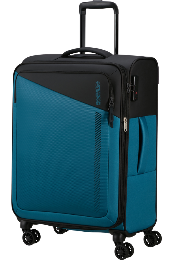 American Tourister Daring Dash Spinner Expandable TSA M  Čern&aacute;/modr&aacute;