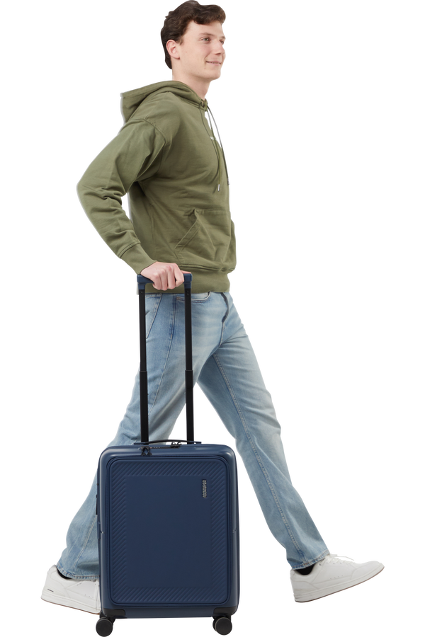 American Tourister DashPop Spinner Expandable Frontloader 55cm  Půlnočn&iacute; modr&aacute;