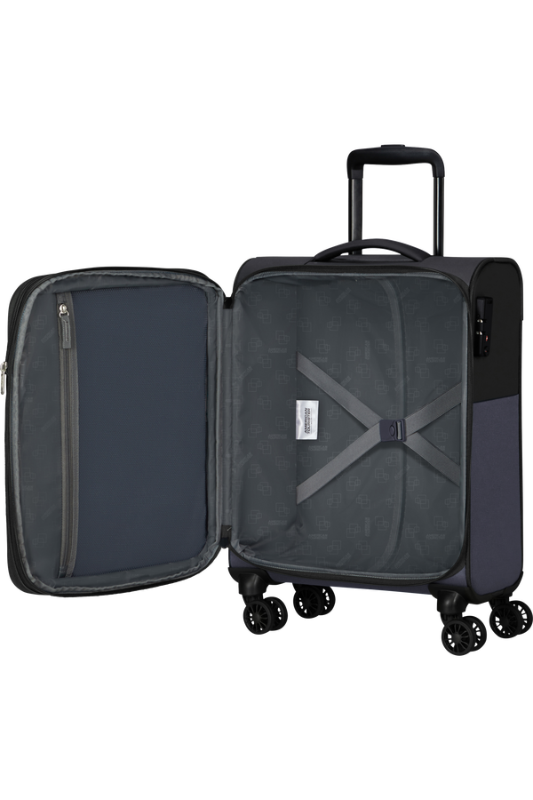 American Tourister Daring Dash Spinner Expandable TSA S  Čern&aacute;/&scaron;ed&aacute;