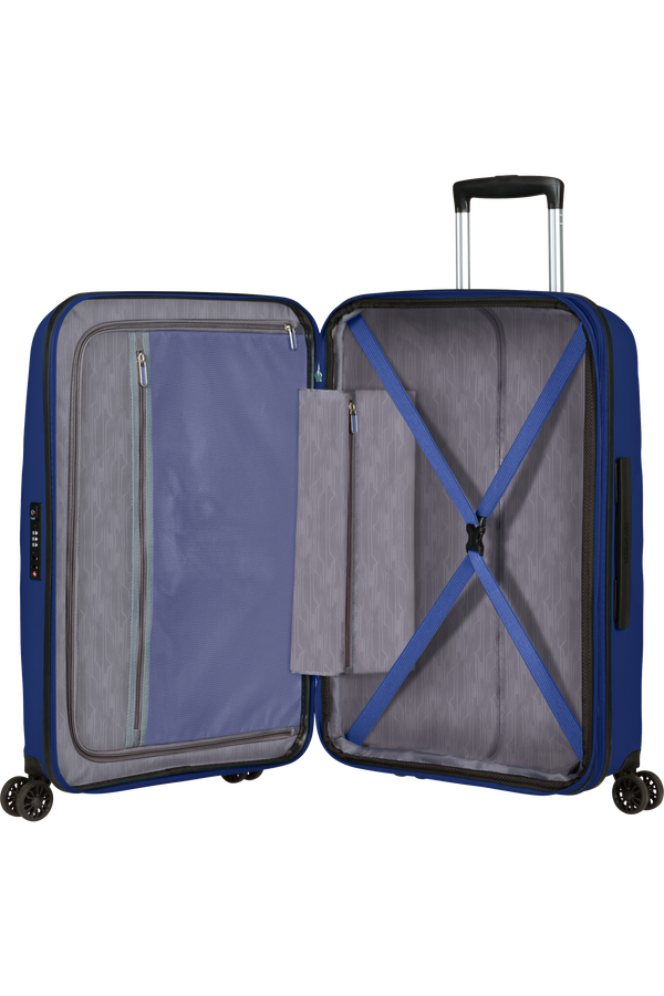 American Tourister Bon Air Dlx Spinner TSA Expandable 66cm  Půlnočn&iacute; n&aacute;mořn&iacute; modr&aacute;