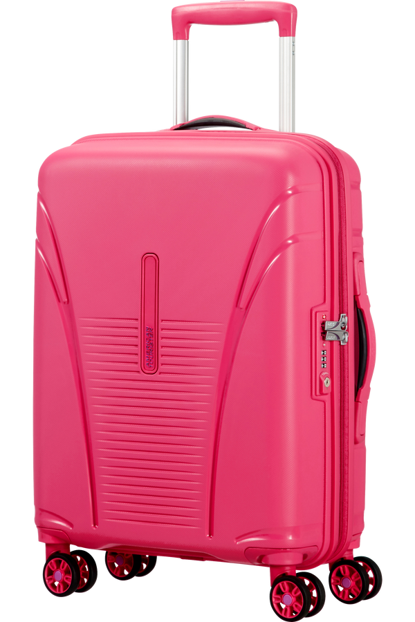 American Tourister Kufr Skytracer Spinner, 4 kolečka, kabinové zavazadlo, 40x55x20 cm, růžový blesk