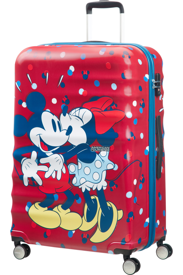American Tourister Kufr Wavebreaker Disney Spinner, 4 kolečka, 77 cm, velký, myška Minnie miluje myšáka Mickey