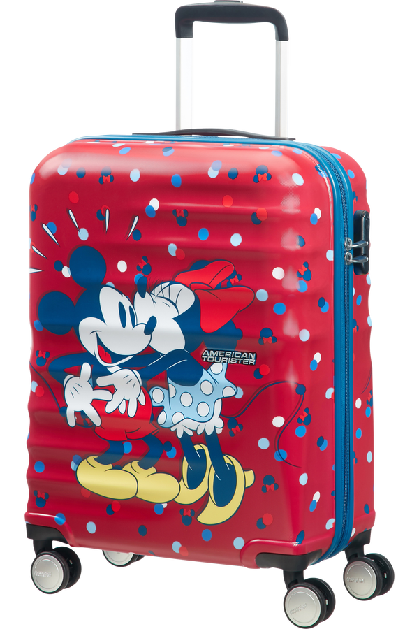 American Tourister Kufr Wavebreaker Disney Spinner, 4 kolečka, kabinové zavazadlo, 55x40x20 cm, myška Minnie miluje myšáka Mickey