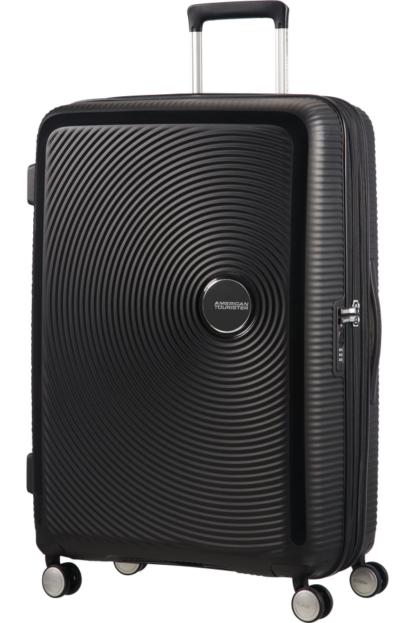 American Tourister Soundbox Spinner, rozšířitelný, 77 cm, temná černá American Tourister Soundbox Spinner, rozšířitelný, 77 cm, temná černá