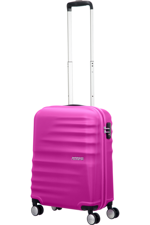 American Tourister Kufr Wavebreaker Spinner, 4 kolečka, kabinové zavazadlo, 55x40x20 cm, růžová žhavých rtů