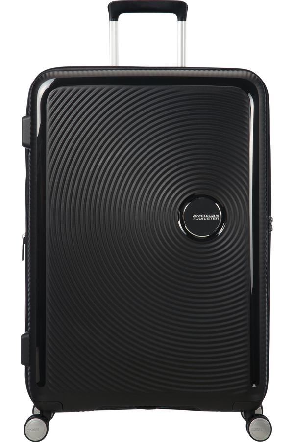 American Tourister Soundbox Spinner, roz&scaron;&iacute;řiteln&yacute;, 77 cm, temn&aacute; čern&aacute;