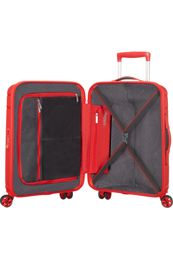 American Tourister Kufr Skytracer Spinner, 4 kolečka, kabinov&eacute; zavazadlo, 40x55x20 cm, červen&aacute; Formule