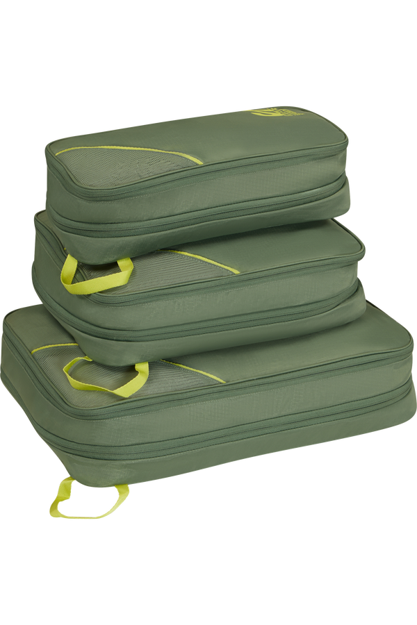 Packing Cubes Sada 3 balic&iacute;ch kostek | American Tourister American Tourist. Ta Packing Cubes S/M/L  Olive/Lime