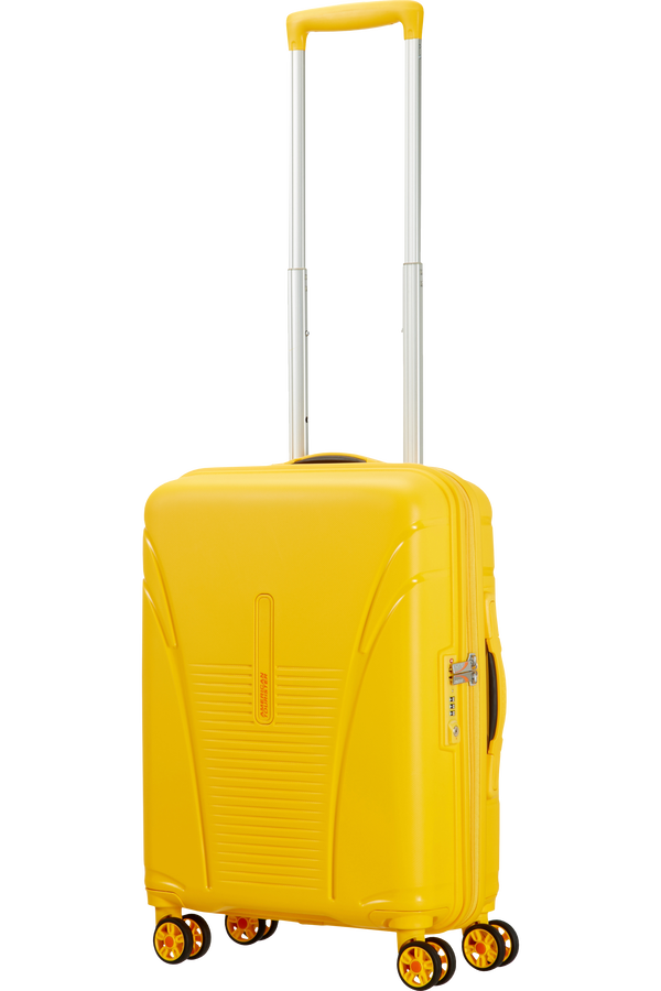 American Tourister Kufr Skytracer Spinner, 4 kolečka, kabinov&eacute; zavazadlo, 40x55x20 cm, &scaron;afr&aacute;nově žlut&aacute;