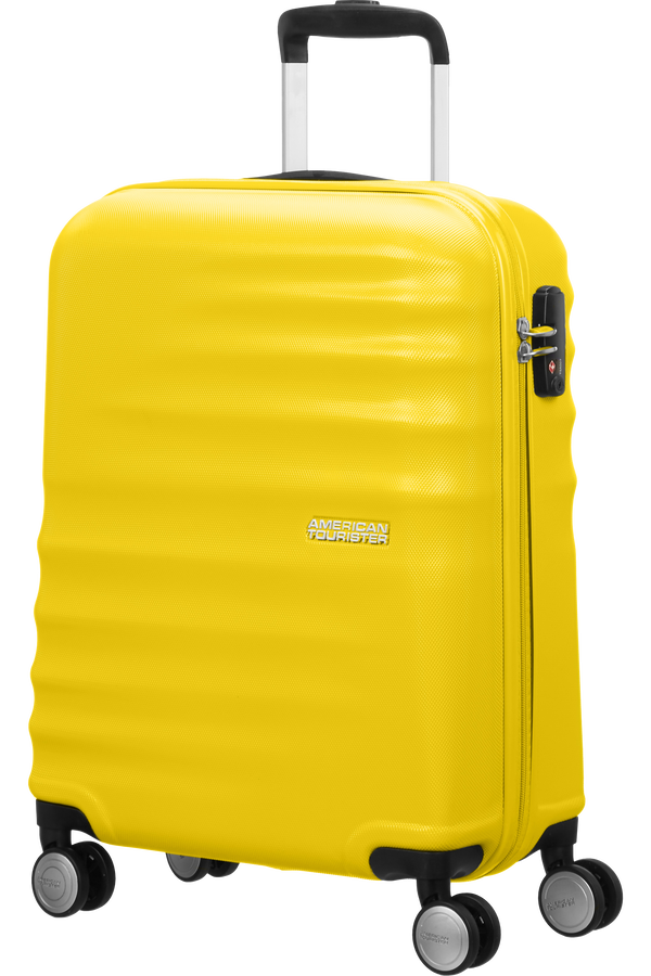 American Tourister Kufr Wavebreaker Spinner, 4 kolečka, kabinové zavazadlo, 55x40x20 cm, zářivě žlutá