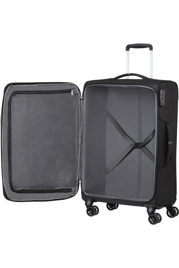 American Tourister Crosstrack Spinner Expandable 67cm  Černá/šedá