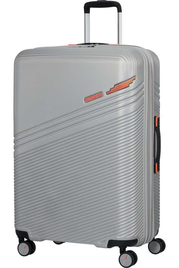 American Tourister Triple Trace Spinner TSA Expandable 76cm  Silver/Orange American Tourister Triple Trace Spinner TSA Expandable 76cm  Silver/Orange