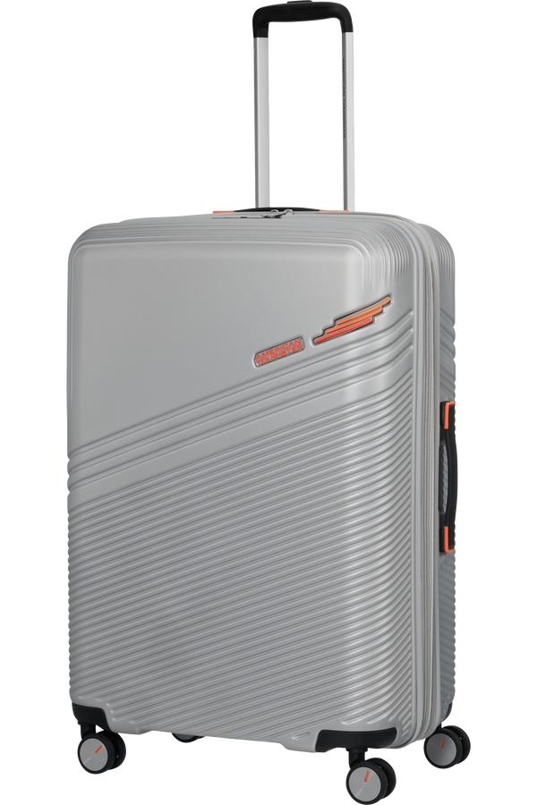 American Tourister Triple Trace Spinner TSA Expandable 76cm  Silver/Orange American Tourister Triple Trace Spinner TSA Expandable 76cm  Silver/Orange