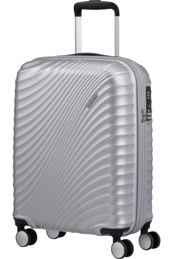 American Tourister Jetglam Spinner 55cm  Metalick&aacute; stř&iacute;brn&aacute;