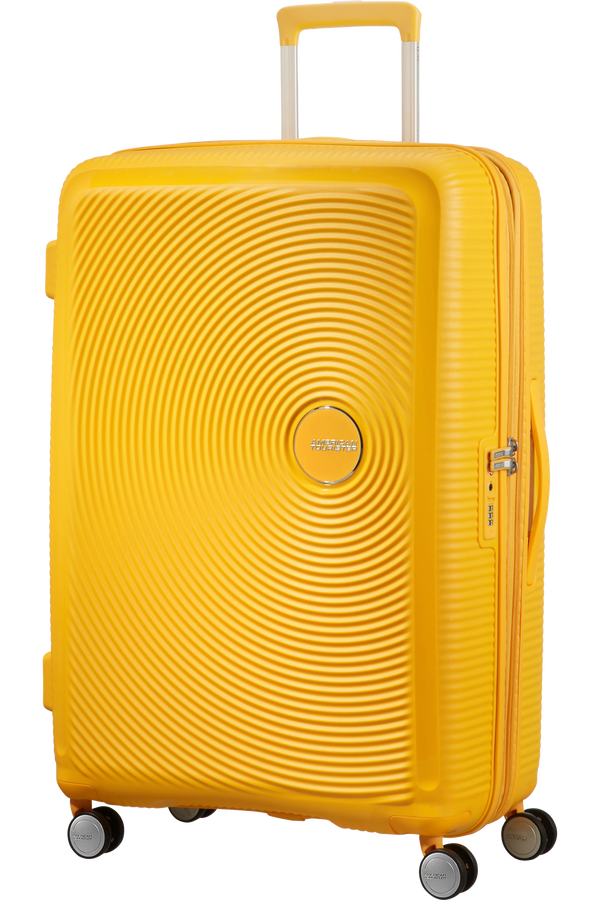 American Tourister Soundbox Spinner 77  Zlatě žlut&aacute;