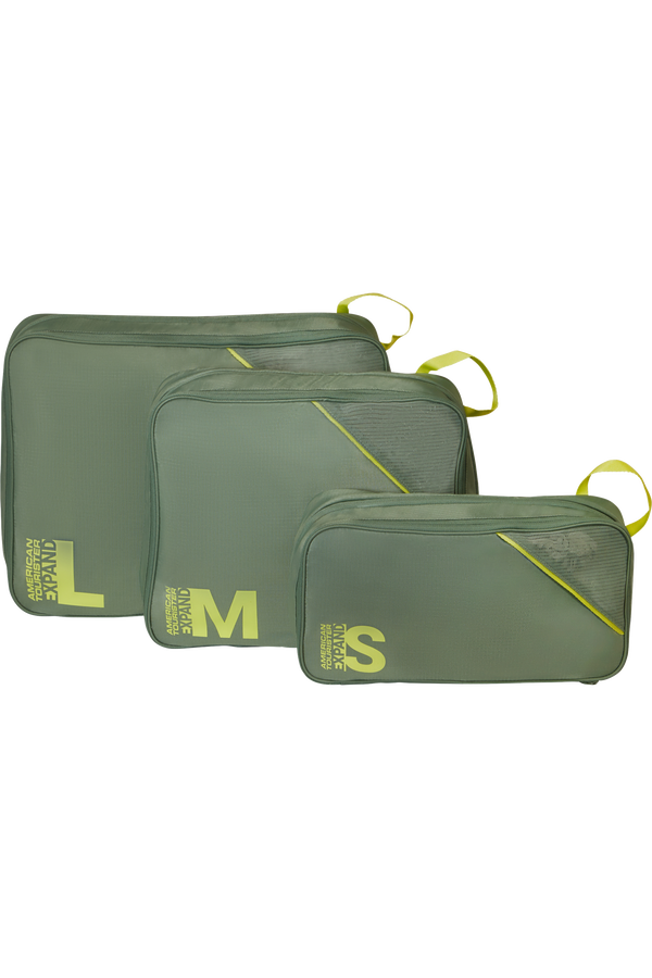 Packing Cubes Sada 3 balic&iacute;ch kostek | American Tourister American Tourist. Ta Packing Cubes S/M/L  Olive/Lime