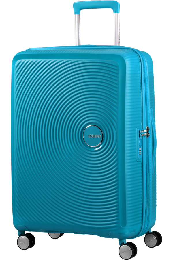 American Tourister Soundbox Spinner, rozšířitelný, 67 cm, letní modrá