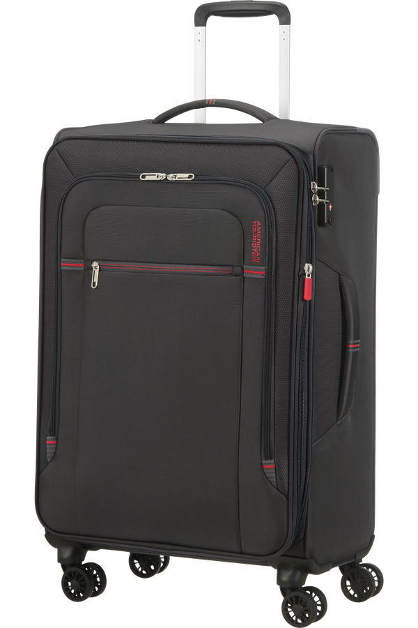 American Tourister Crosstrack Spinner Expandable 67cm  Šedá/červená American Tourister Crosstrack Spinner Expandable 67cm  Šedá/červená