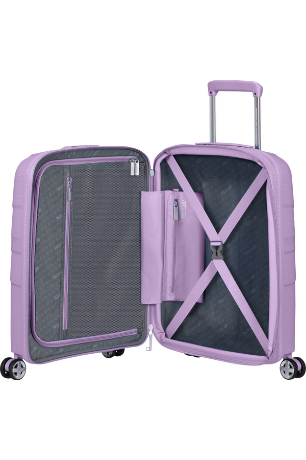American Tourister Starvibe Spinner Expandable TSA 55cm Digital Lavender