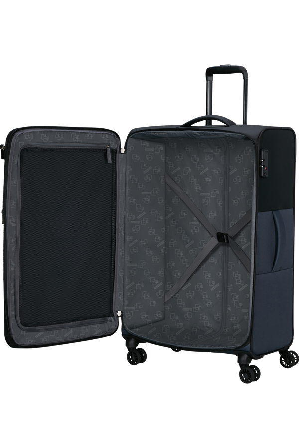American Tourister Daring Dash Spinner Expandable TSA L  Čern&aacute;/&scaron;ed&aacute;