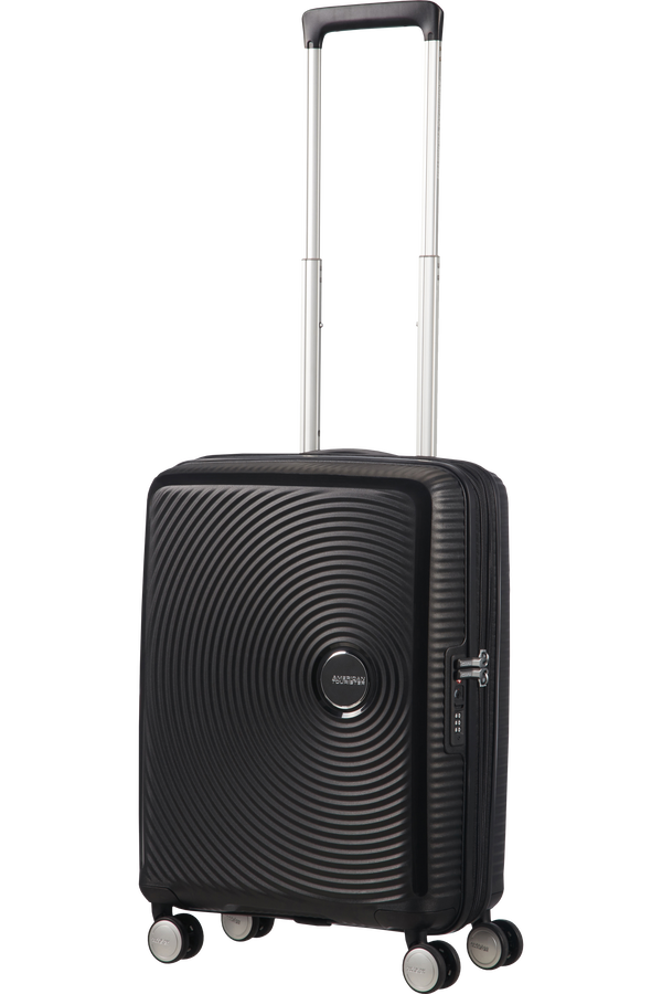 American Tourister Soundbox Spinner, rozšířitelný, 55 cm, temná černá American Tourister Soundbox Spinner, rozšířitelný, 55 cm, temná černá